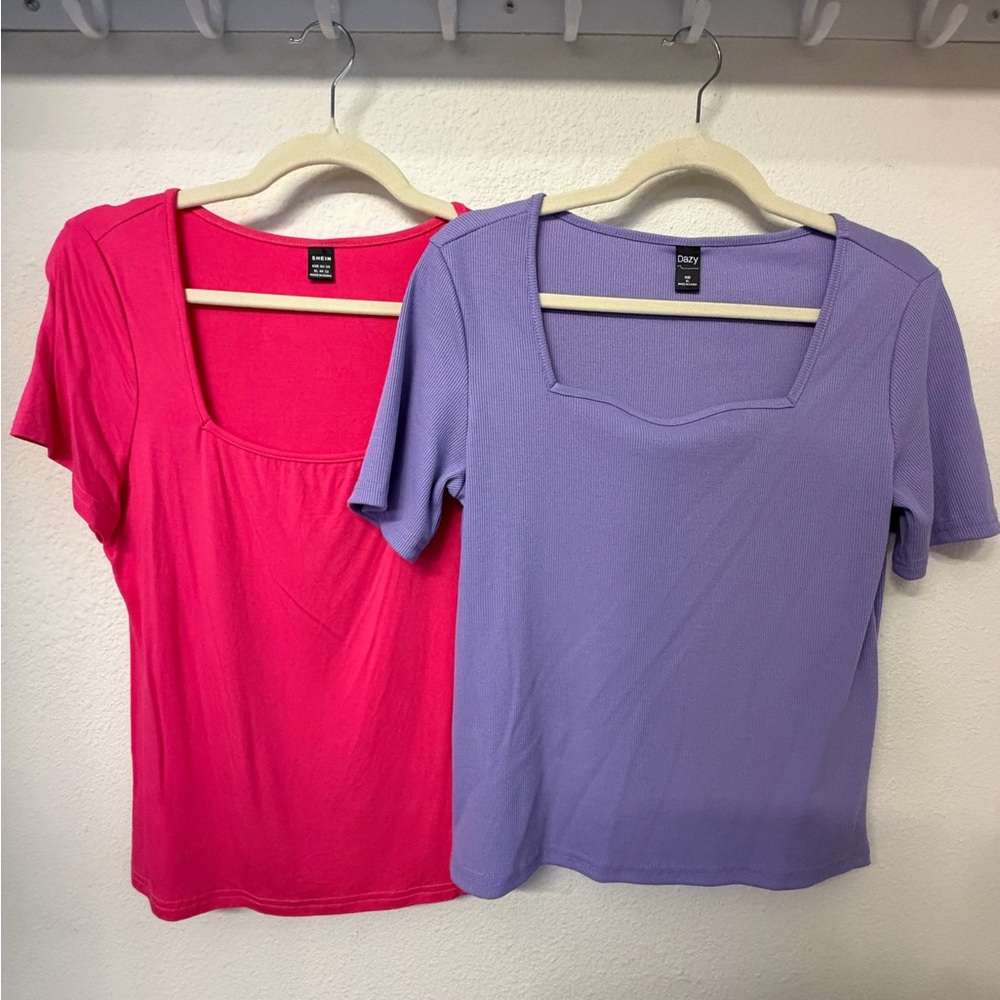 SHEIN Square Neck Tops